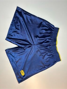 Nike Y2K Reversible Satin Mesh Basketball Shorts Navy Yellow